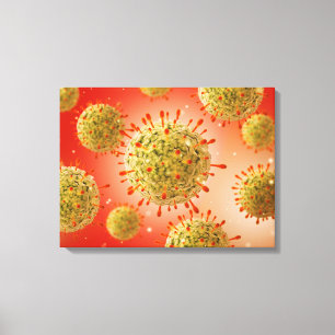 Microscopic View Of Herpes Virus 1 Canvas Print