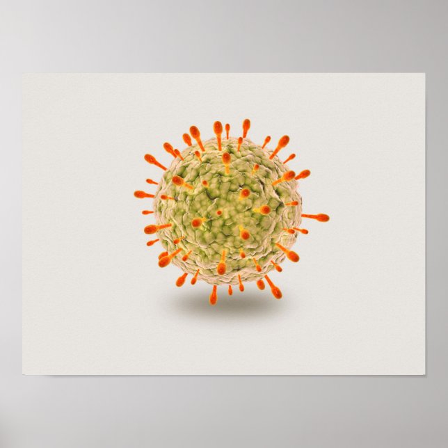 Microscopic View Of Herpes Virus 2 Poster (Front)