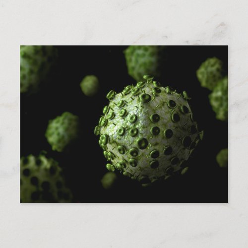 Microscopic View Of HIV Virus 1 Postcard