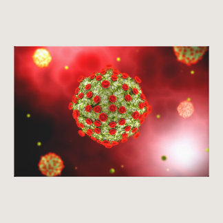 Microscopic View Of HIV Virus 2 Canvas Print