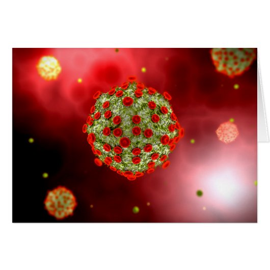 Microscopic View Of HIV Virus 2 Cards (Front Horizontal)