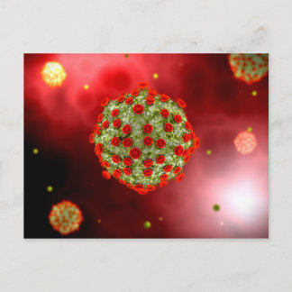 Microscopic View Of HIV Virus 2 Postcard