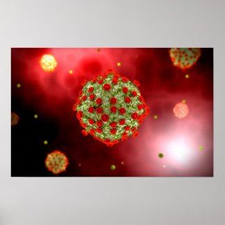 Microscopic View Of HIV Virus 2 Poster