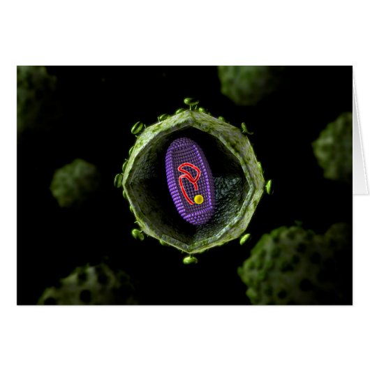 Microscopic View Of HIV Virus, Cross Section (Front Horizontal)
