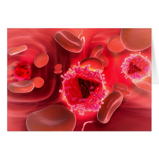 Microscopic View Of HIV Virus Inside The Lungs Cards (Front Horizontal)