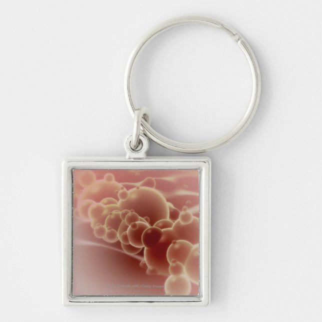 Microscopic view of latex microspheres keychain (Front)