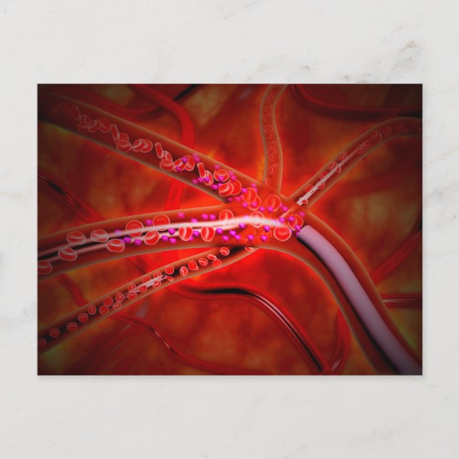 Microscopic View Of Medicine Being Injected Postcard (Front)