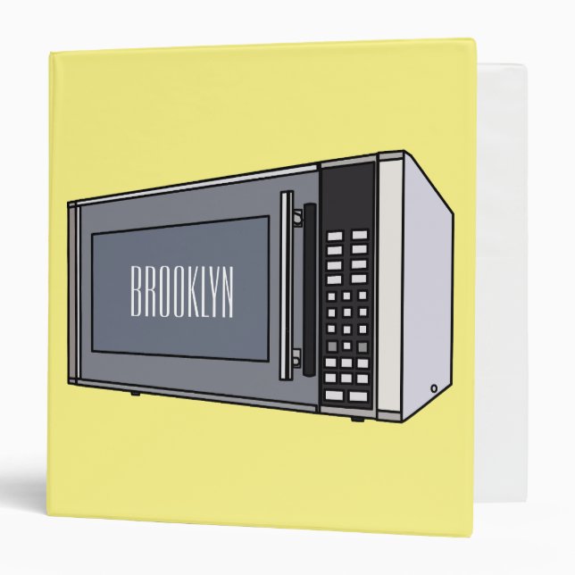 Microwave cartoon illustration 3 ring binder (Front/Inside)
