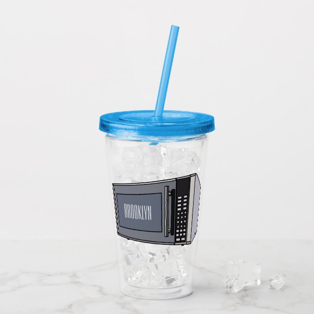 Microwave cartoon illustration acrylic tumbler (Back Ice)