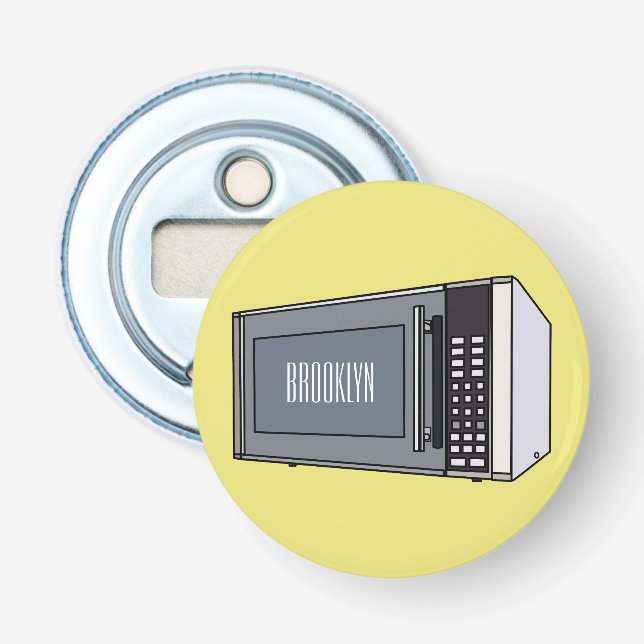 Microwave cartoon illustration bottle opener (Front)
