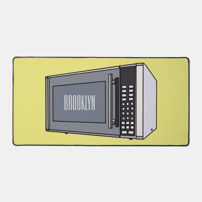 Microwave cartoon illustration desk mat (Front)