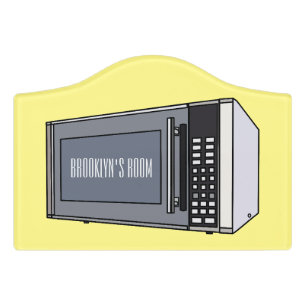 Microwave cartoon illustration door sign