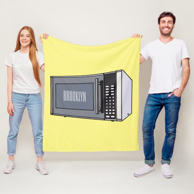Microwave cartoon illustration fleece blanket (In Situ)