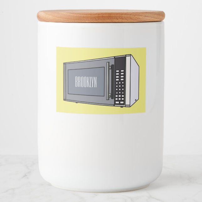 Microwave cartoon illustration food label (Front)
