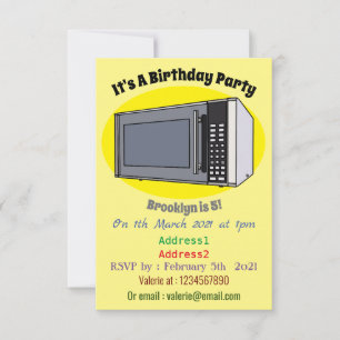 Microwave cartoon illustration invitation