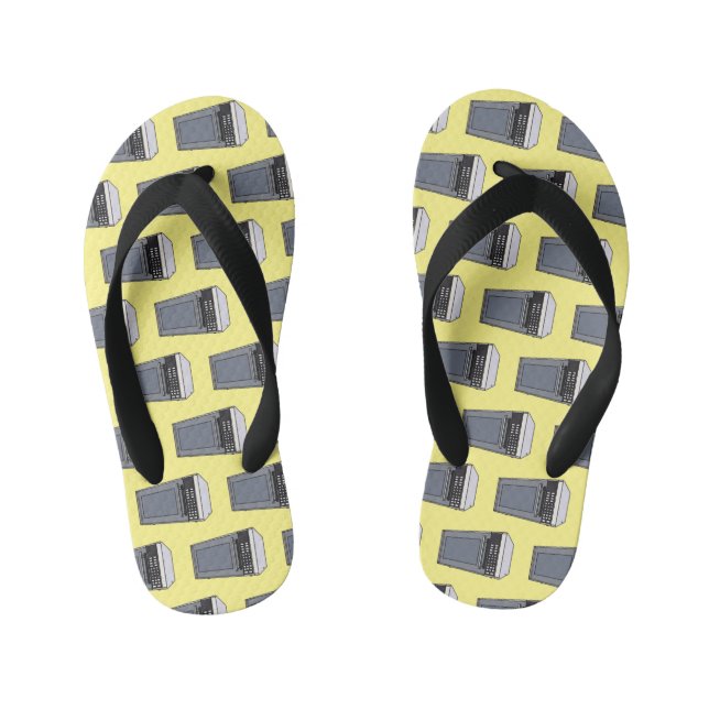 Microwave cartoon illustration kid's flip flops (Footbed)