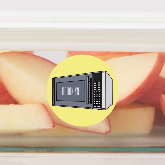 Microwave cartoon illustration labels (Affixed)