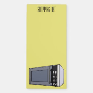 Microwave cartoon illustration magnetic notepad