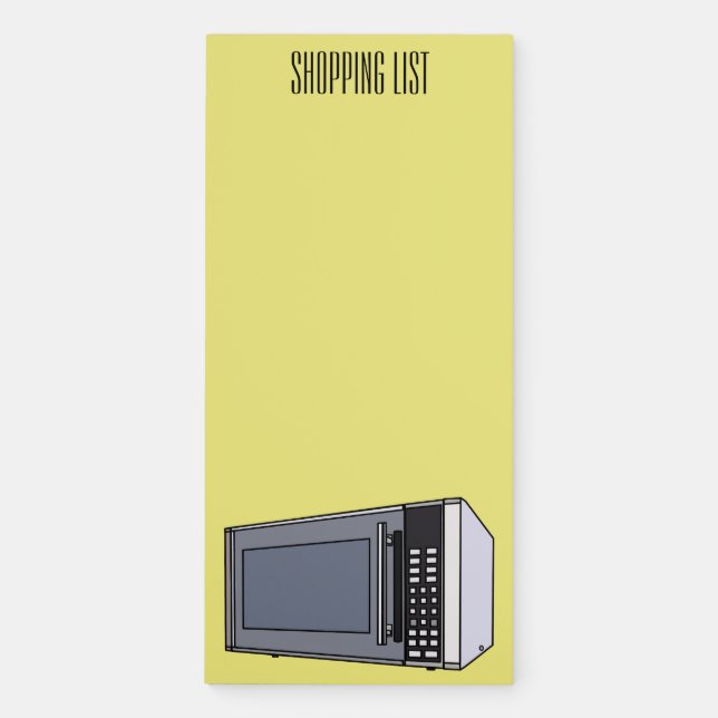 Microwave cartoon illustration magnetic notepad (Front)