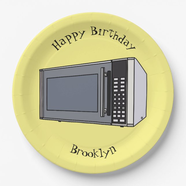 Microwave cartoon illustration paper plates (Front)