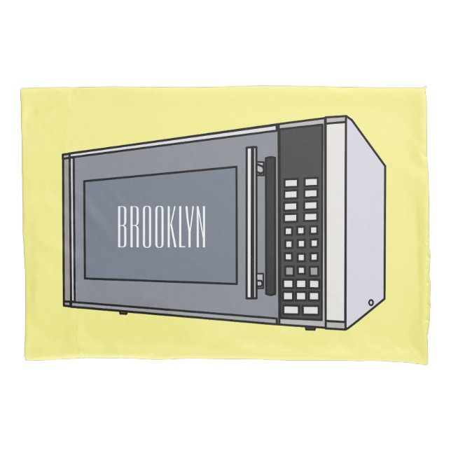 Microwave cartoon illustration pillow case (Front)