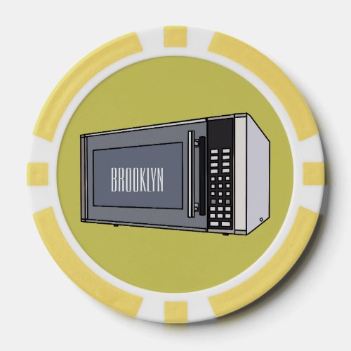 Microwave cartoon illustration poker chips