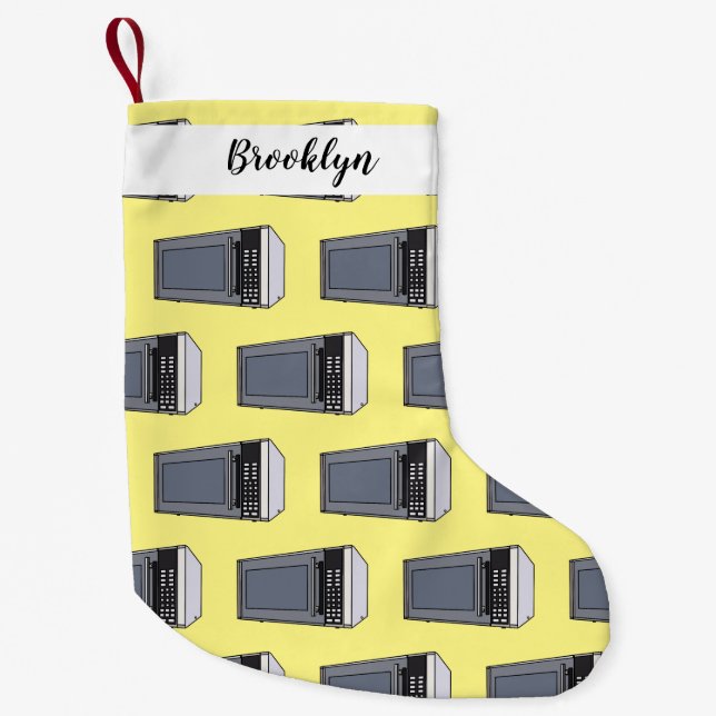 Microwave cartoon illustration small christmas stocking (Front)
