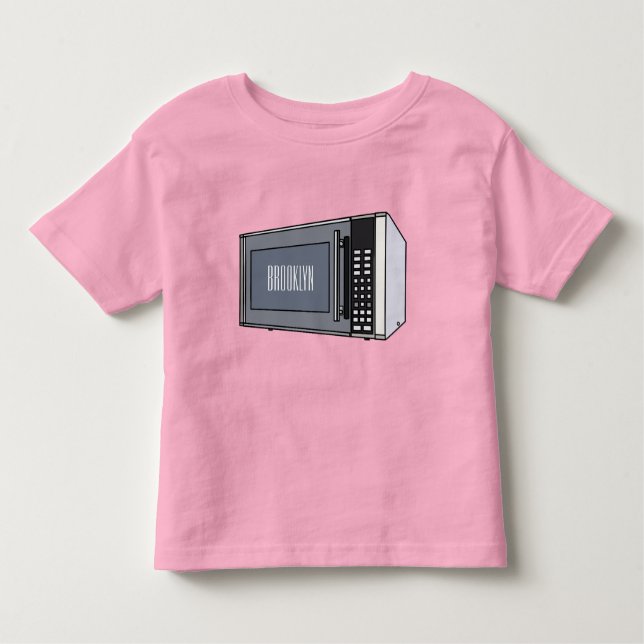 Microwave cartoon illustration toddler t-shirt (Front)