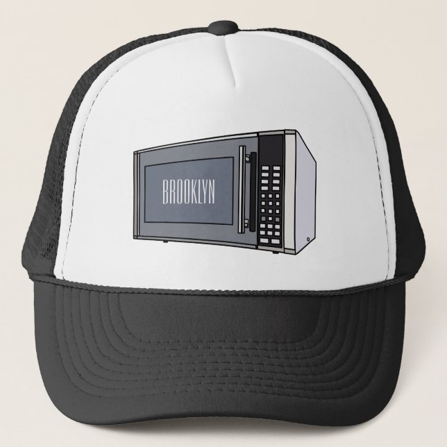 Microwave cartoon illustration trucker hat (Front)