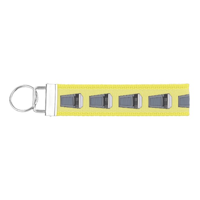 Microwave cartoon illustration wrist keychain (Keys on Left)