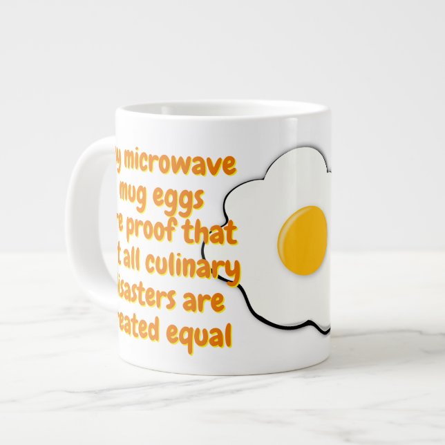 Microwave Eggs Mug with Funny Quote (Egg Omelet) (Front Left)