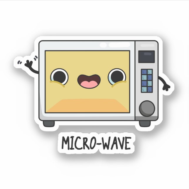 Microwave Funny Pun  Sticker (Front)