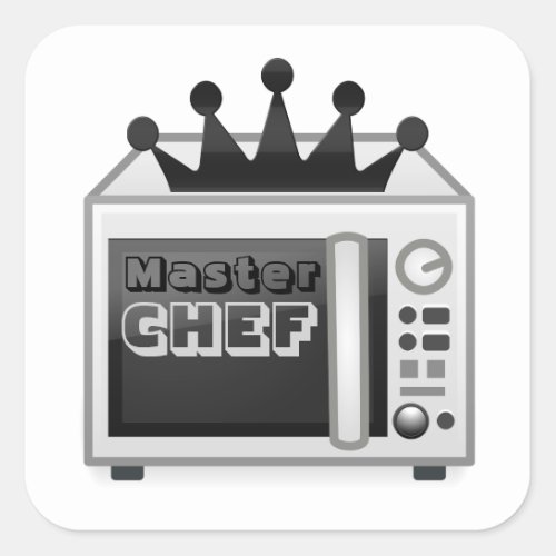 Microwave Master Chef Square Sticker