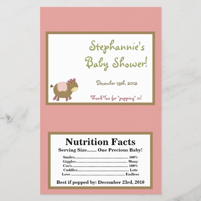 Microwave Popcorn Wrapper Abby's Farm Pink Girly (Front)