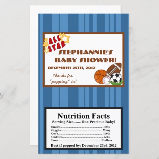 Microwave Popcorn Wrapper All-Star Blue (Front/Back)