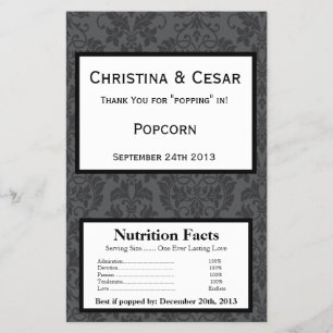 Microwave Popcorn Wrapper Black Gray Formal Gothic