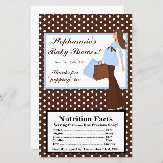 Microwave Popcorn Wrapper Blue Mod Mom Polka Dots (Front/Back)