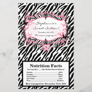 Microwave Popcorn Wrapper Butterfly Zebra Print