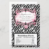 Microwave Popcorn Wrapper Butterfly Zebra Print (Front/Back)