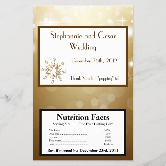 Microwave Popcorn Wrapper Christmas Copper Blur (Front)