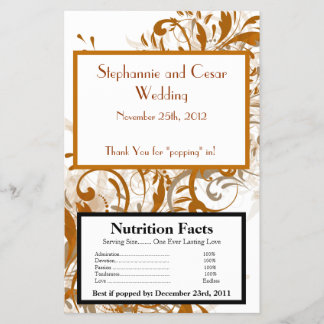 Microwave Popcorn Wrapper Damask Autumn