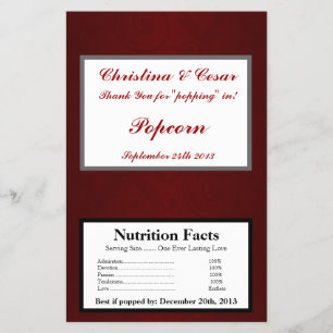 Microwave Popcorn Wrapper Dark Maroon Gray Swirls