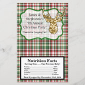 Microwave Popcorn Wrapper Gold Glitter Reindeer (Front)