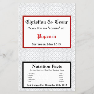Microwave Popcorn Wrapper Gray Red Formal Print