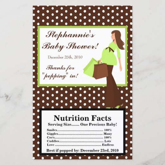 Microwave Popcorn Wrapper Green Mod Mom Polka Dots (Front)