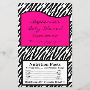 Microwave Popcorn Wrapper Hot Pink Zebra Print