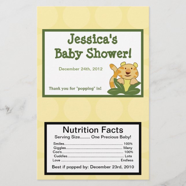 Microwave Popcorn Wrapper Jungle Babies (Front)