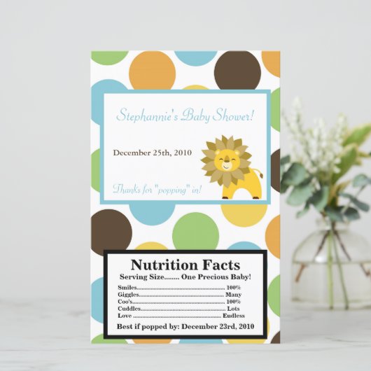 Microwave Popcorn Wrapper Jungle King Lion Safari (Standing Front)