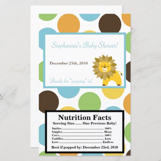 Microwave Popcorn Wrapper Jungle King Lion Safari (Front/Back)