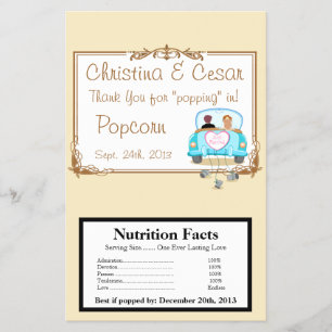Microwave Popcorn Wrapper Just got Married Couple
